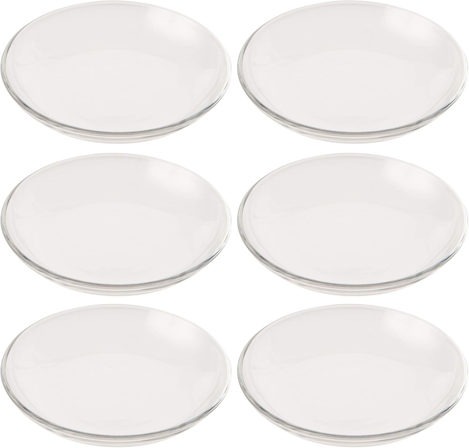 東洋佐々木ガラス Toyo Sasaki Glass P-19310 Small Plate, Clear, Approx. φ4.7 x 0.8 inches (12 x 2 cm), Alpha Plate 12, Made in Japan, Dishwasher Safe, Pack of 6
