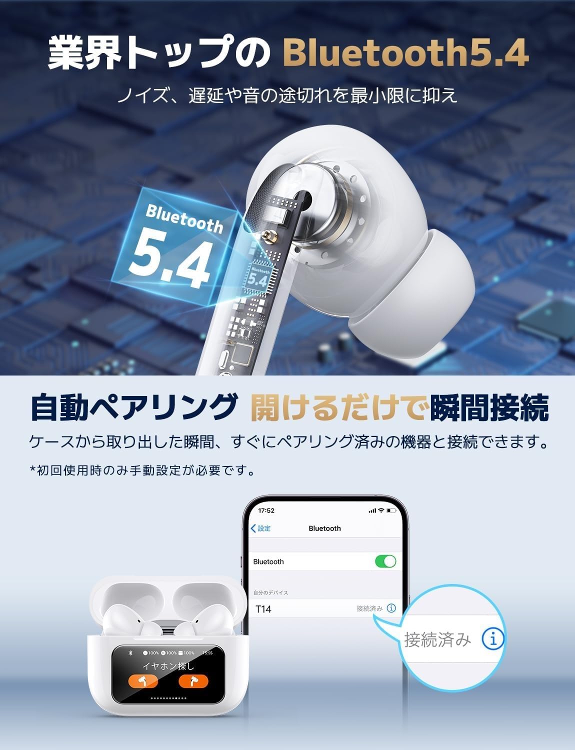 Amazon.co.jp: イヤホン bluetooth ワイヤレスイヤホン 【多機能タッチ