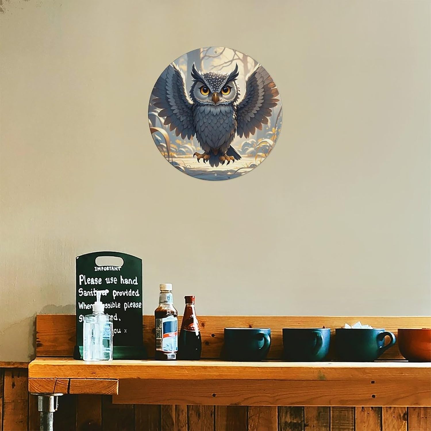 Anime Owl Wall Art Decor Tin Sign image 5