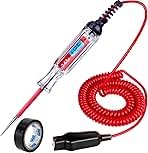 Heavy Duty 3-65V Backlit Digital LCD Circuit Tester, Test Light with 140 Inch Extended Spring Wire, Car Truck Low Voltage & Light Tester with Stainless Probe