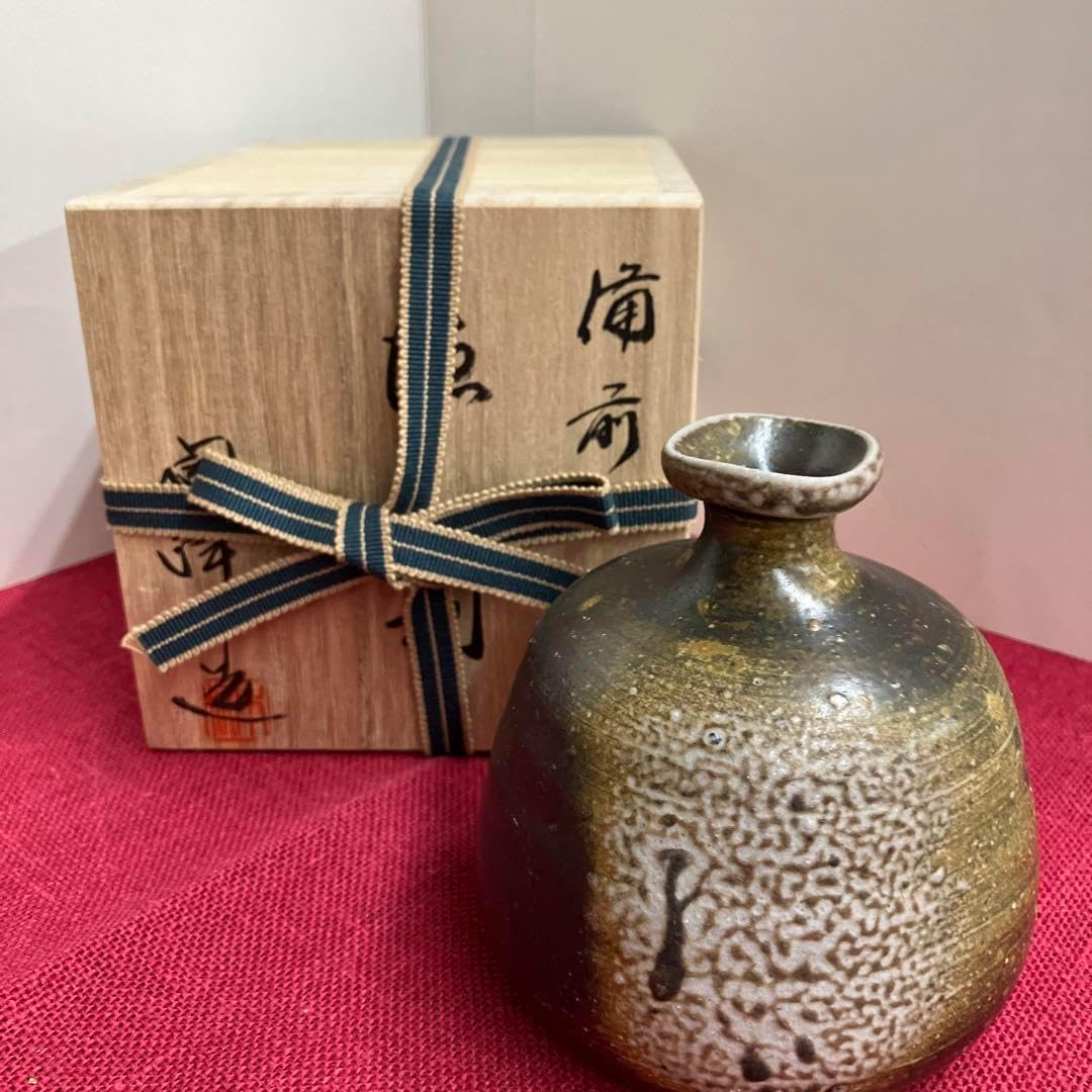 古備前　徳利　木箱付　高さ22㎝　東Y6-1007① 古備前 徳利 木箱付 高さ22㎝ 東Y6-1007① Yahoo!オークション -「古