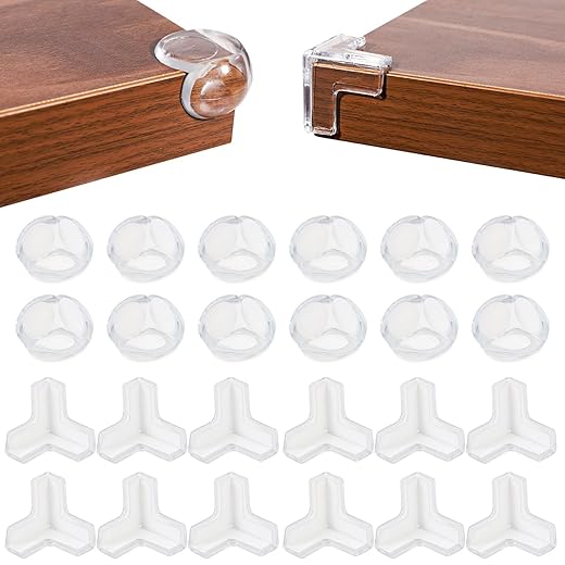 24 Pack Corner Guards Corner Protectors for Baby，Table Corner Protectors for Baby，Furniture Guards，Baby Proof Corner Protectors to Cover Sharp Furniture
