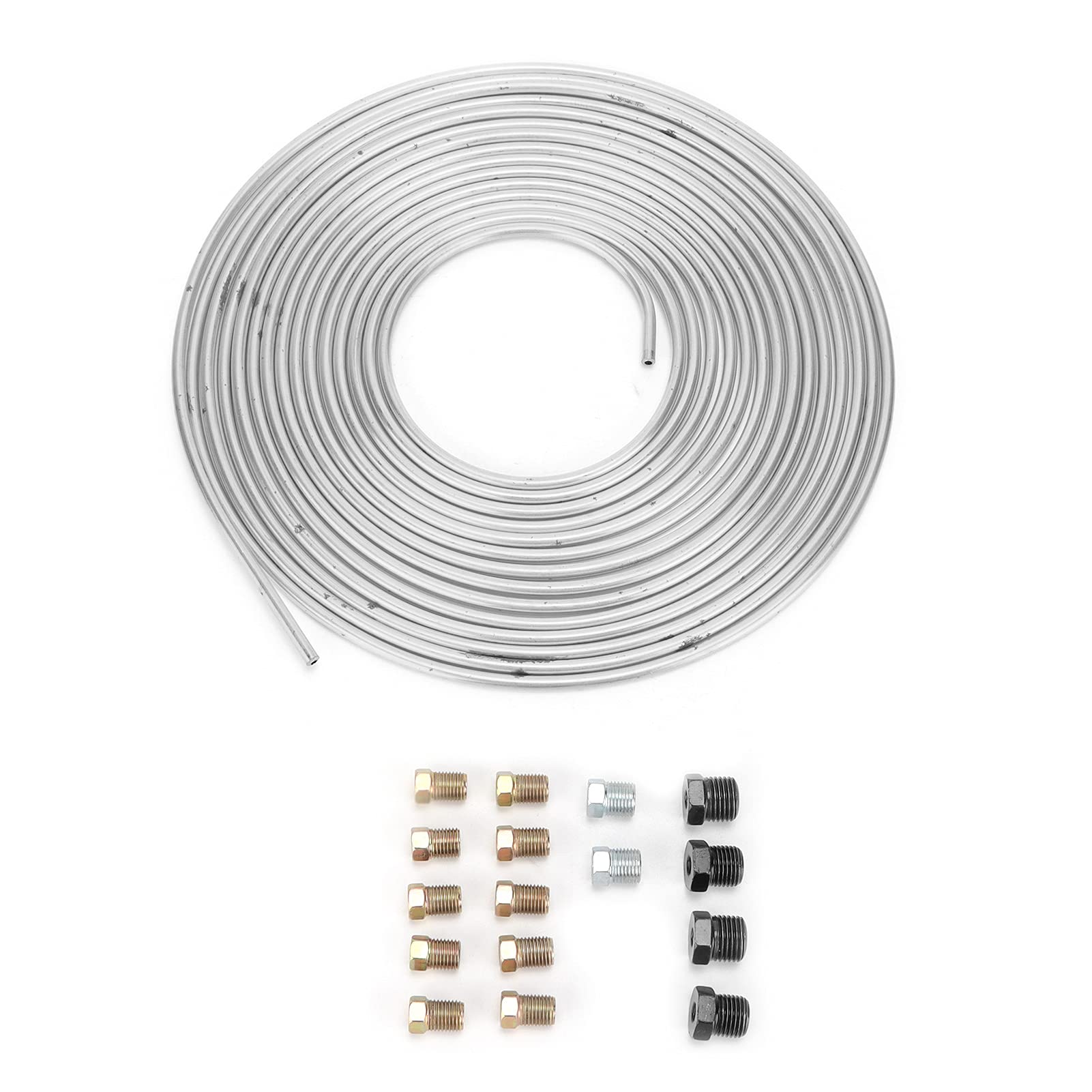 Aramox Tubo de Freno de Cobre Niquelado, 7,62 metros x 4,76 mm, Color Plata, para Combustible de Frenado Hidráulico de Coche