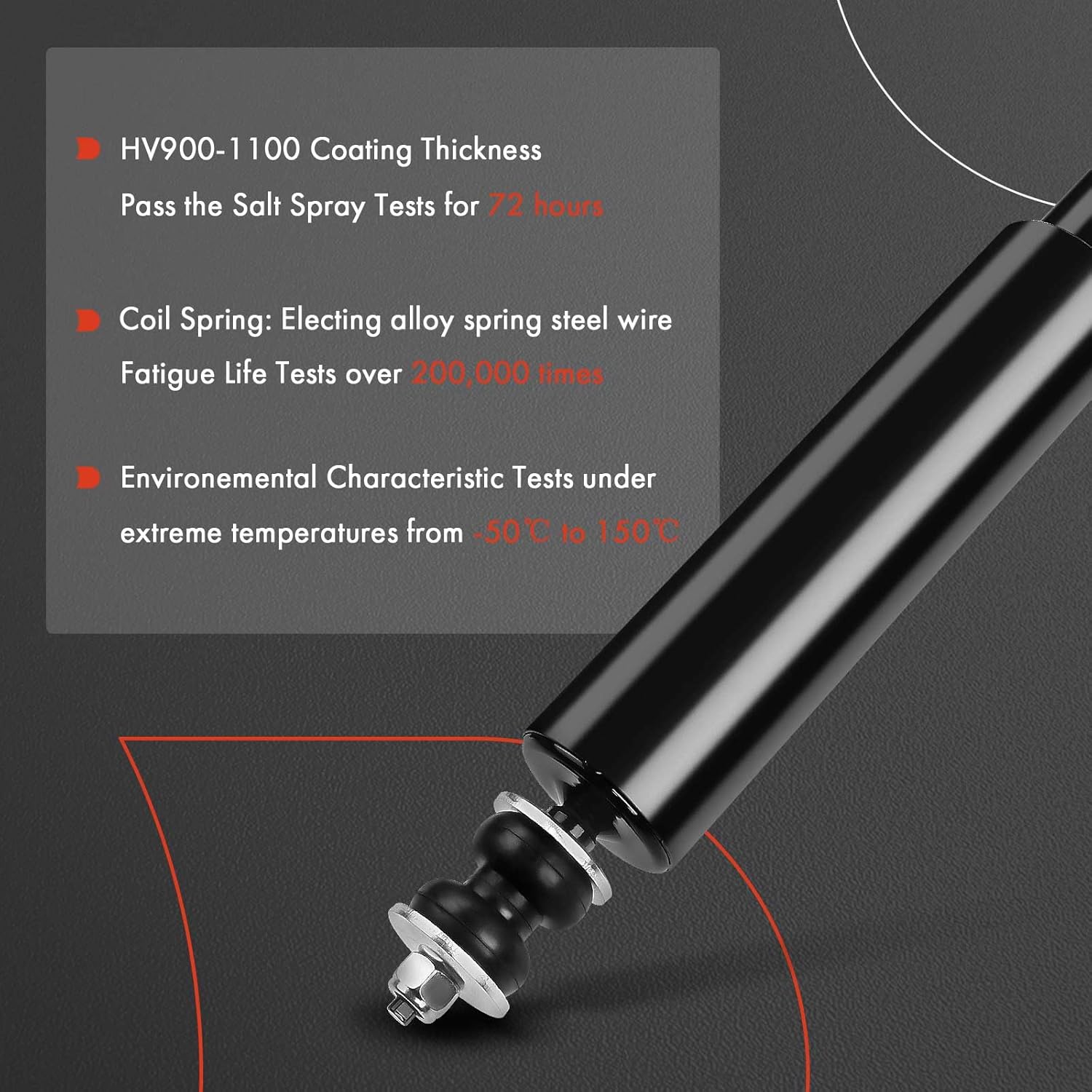 A-Premium Rear Shocks Compatible with Ford E150 2003-2006, E150 Econoline 1992-2002, E150 Econoline Club Wagon 1992-2002, E150 Club Wagon 2003-2005 - 2x Replacement Suspension Shock Absorber Strut