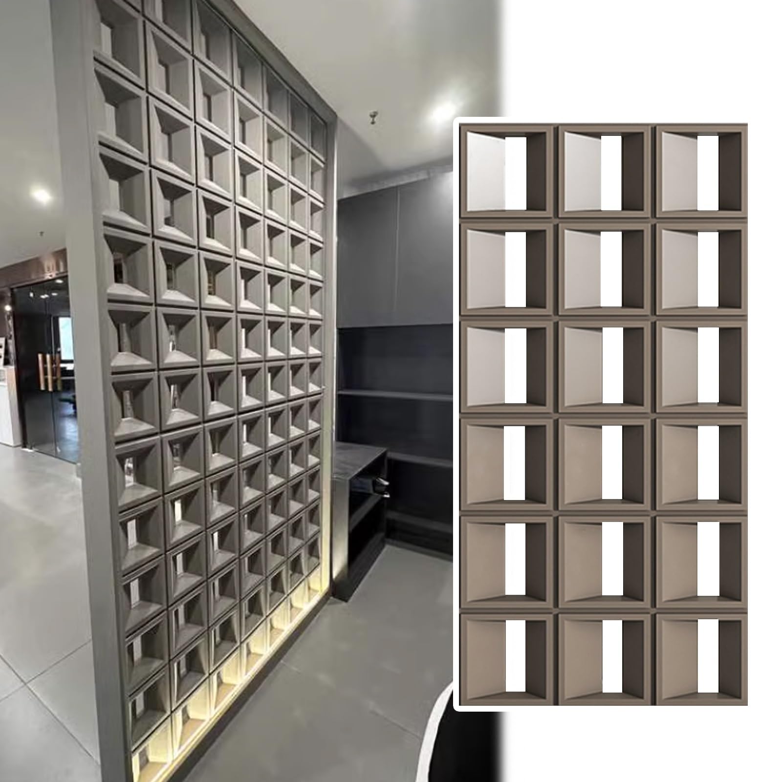 Jardin y patio con encanto usando el panel decorativo de imitacion cemento hueco