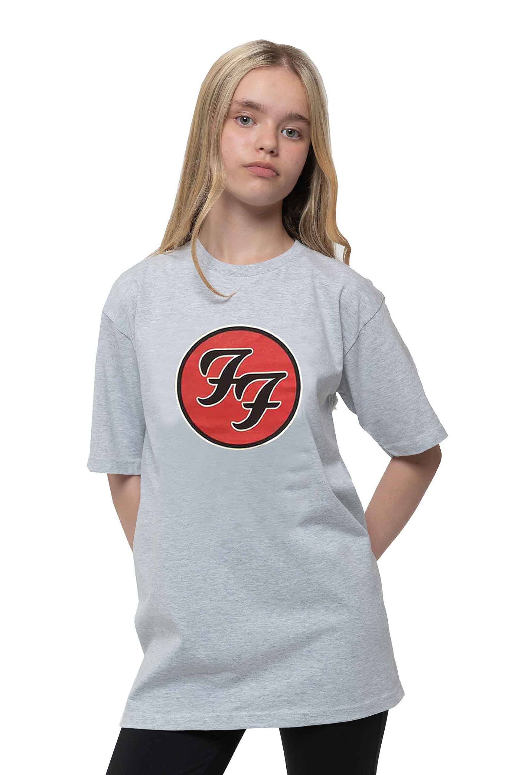 Foo Fighters Kids T Shirt FF Band Logo Nouveau Officiel Heather Gris Ages 3-14 - Les Beatles, Paul McCartney, John Lennon, RIngo Starr, George Harrison Foo Fighters Kids T Shirt FF Band Logo Nouveau Officiel Heather Gris Ages 3-14