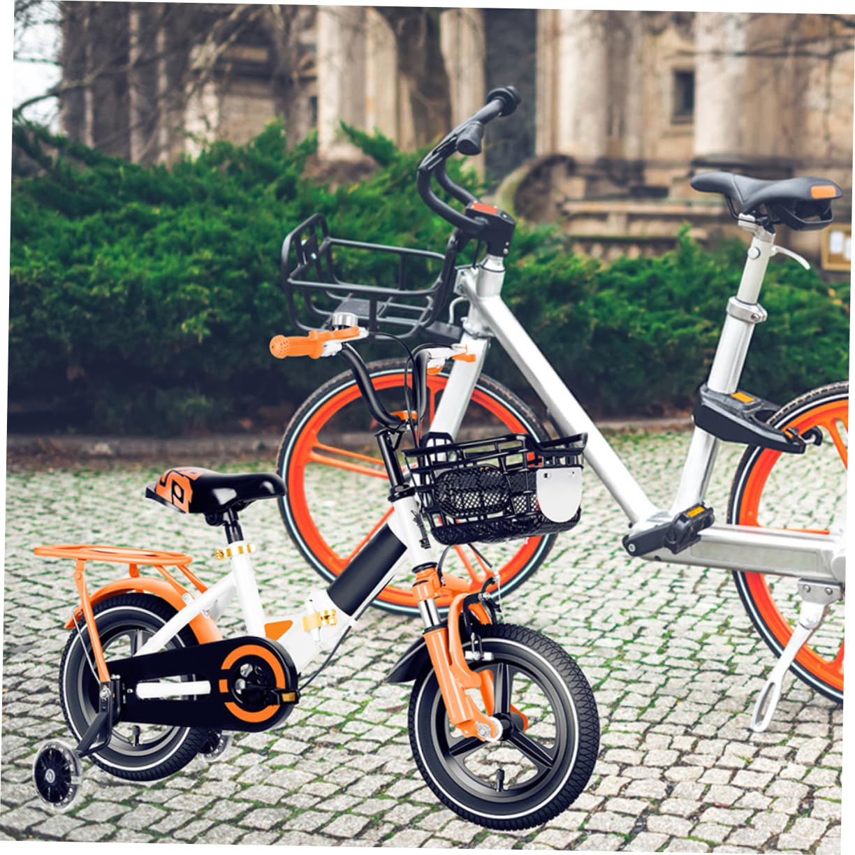KOMBIUDA 2 Pares de Ruedas de Entrenamiento para Bicicleta Infantil, Desmontables, Asistencia de Equilibrio, Acero al Carbono y PU, para Niños y Niñas