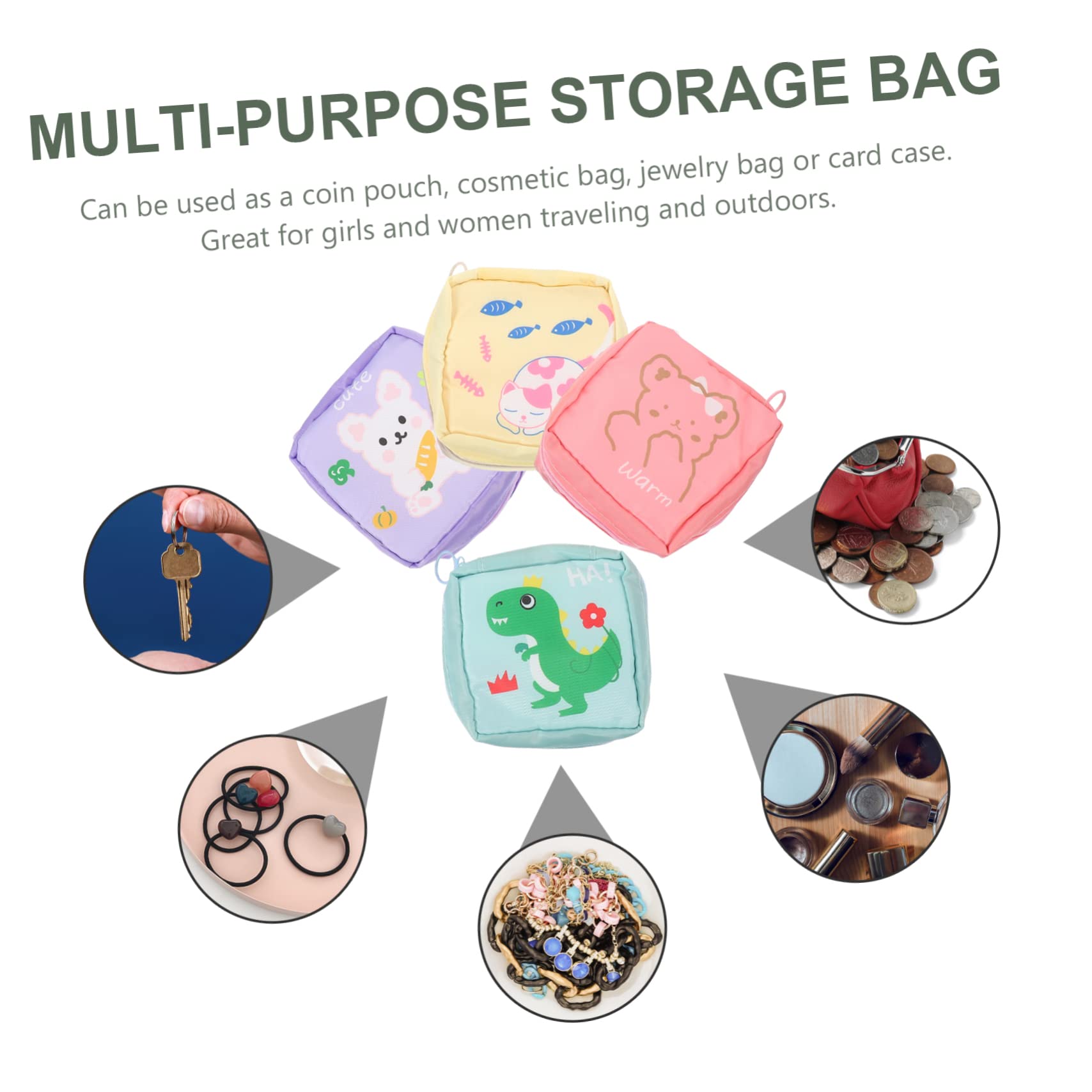 4 Set Borsa Cosmetici Portatile Sacchetti Per Assorbenti Igienici Con Design Animali Per Sanitary Pad E Accessori Femminili Pratico E Multifunzionale Per Ufficio E 4 Pezzi * 4