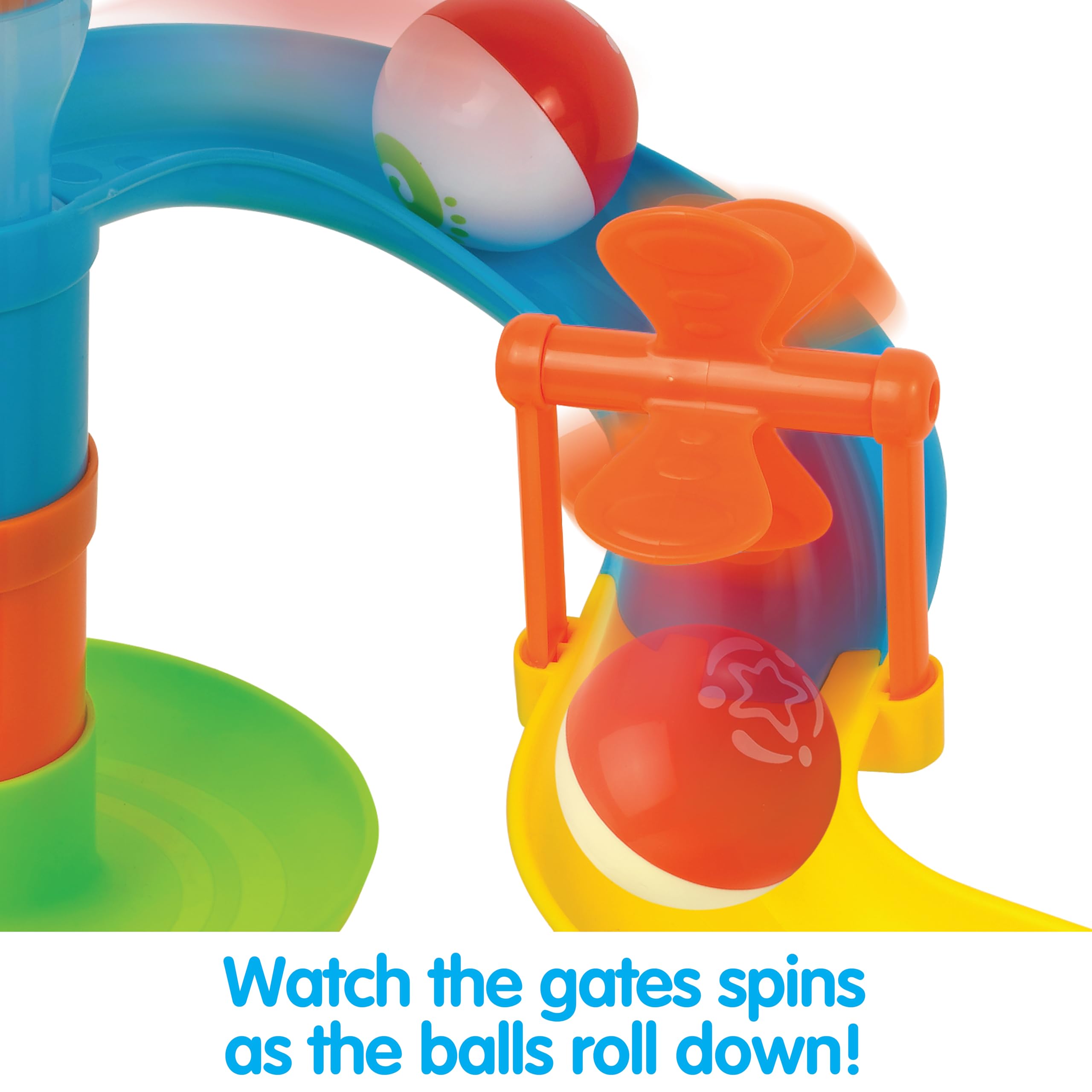 Kidoozie Drop N' Roll Raceway – 30-teiliger Kugelturm mit 3 bunten Bällen – ab 12 Monaten