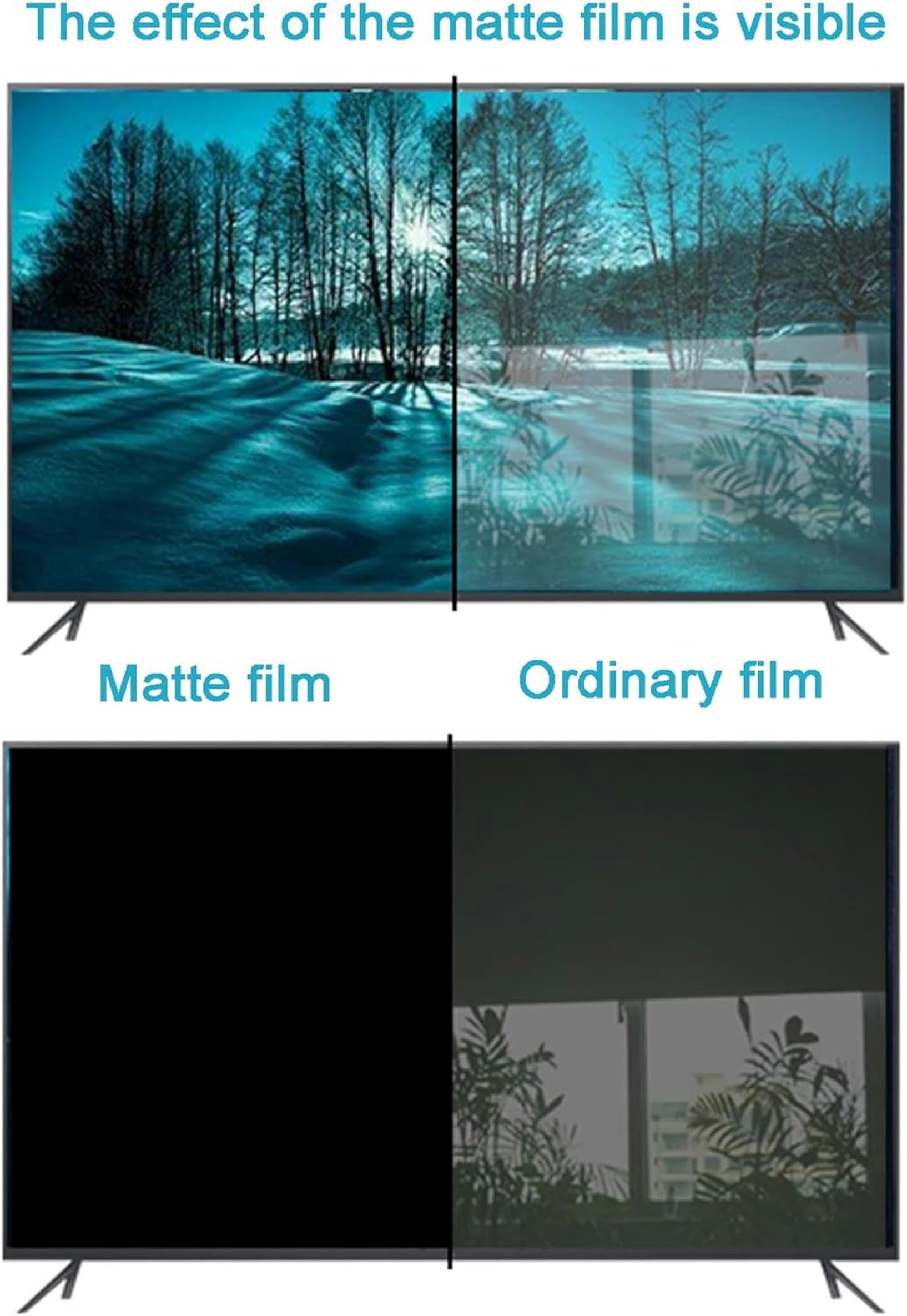 Antyrefleksyjna osłona ekranu telewizora, 82–75 cm, ochrona przed niebieskim światłem, bez pęcherzyków powietrza, folia odporna na zarysowania do LCD, LED, 4K OLED, QLED HDTV, 1056 x 596 mm