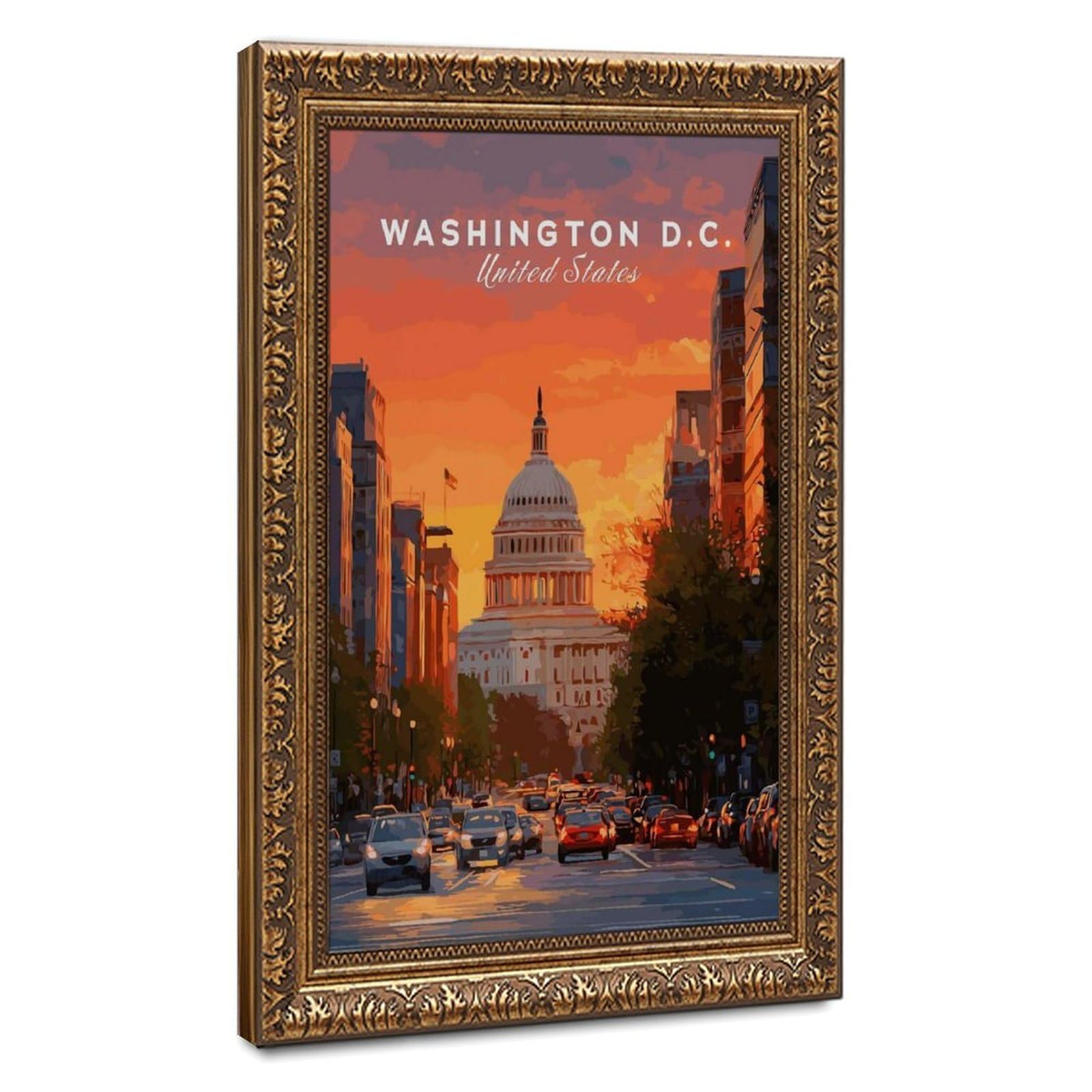 Bareronor Washington D.C. Capitol Canvas Poster Bedroom Decor Landscape Office Room Decor Gift 20" L X 30" W
