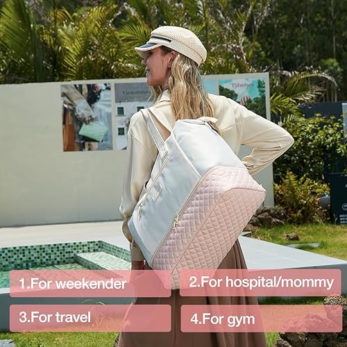 Miniatura 7 de Bolsas de fin de semana con compartimento para zapatos para mujeres de viaje Aprobado por aerolíneas, bolsa acolchada para llevar debajo del