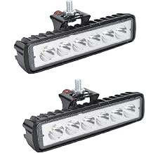 Trintion 2PCS 18W Led Work Spot Light Bar LED, 12V Car Spot Beam Slim Driving Lamp Led Spot Car Lights for Off Road Driving with 6 Led Lights Universal Work Light for Car Truck Boat SUV ATV 4WD