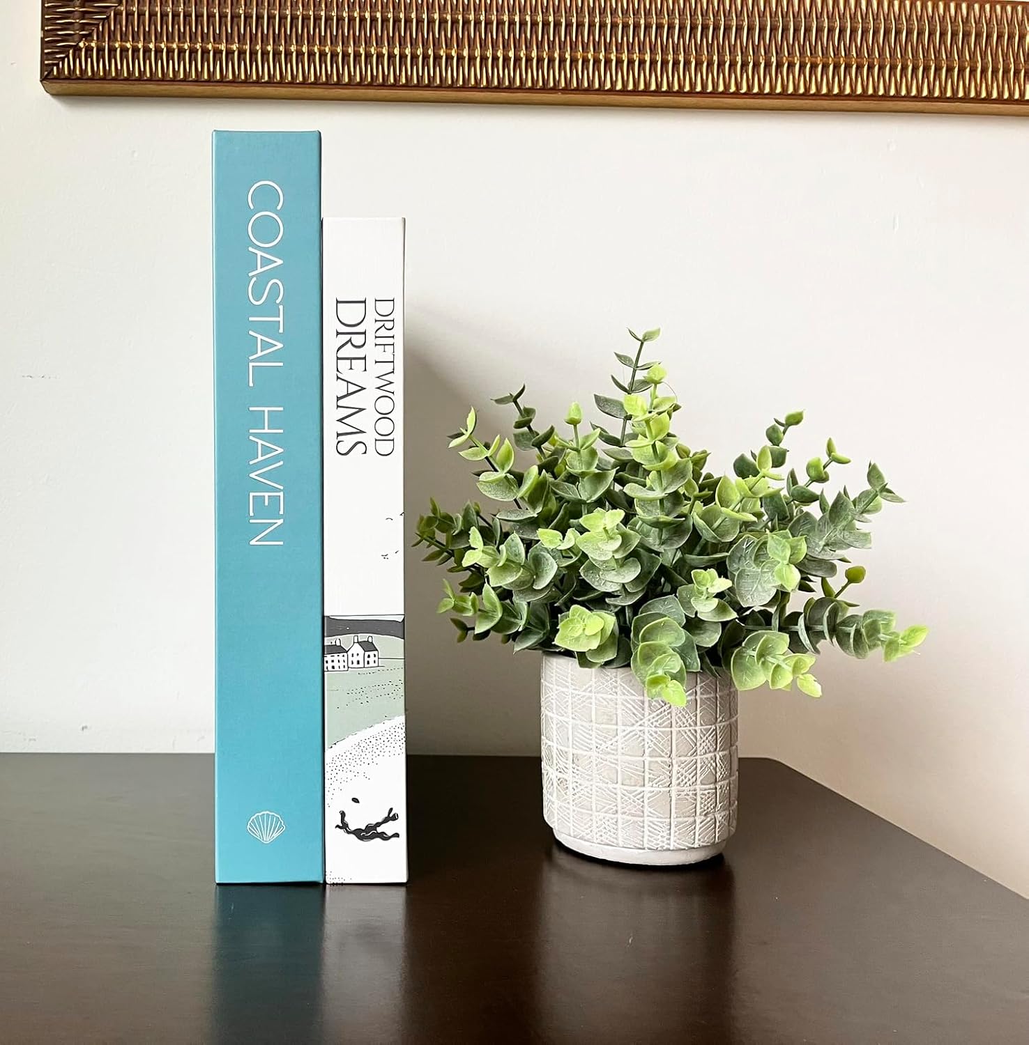 Decorative Faux Book Storage Box 2-Pack with Magnetic Close for Living Room Decor, Room Decor Aesthetic, Shelf Decor - Coastal Style Fake Book for Coffee Table