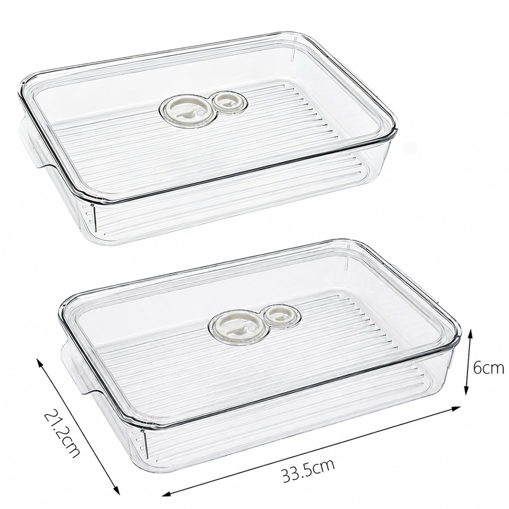 Keksdose transparente mit Deckel Dichtung 2er Set, Keksdosen mit Datumsanzeige und Griff, Gebäckdose stapelbar eignet sich zur Aufbewahrung von Keksen, Gemüse und Fleischscheiben im Haushalt