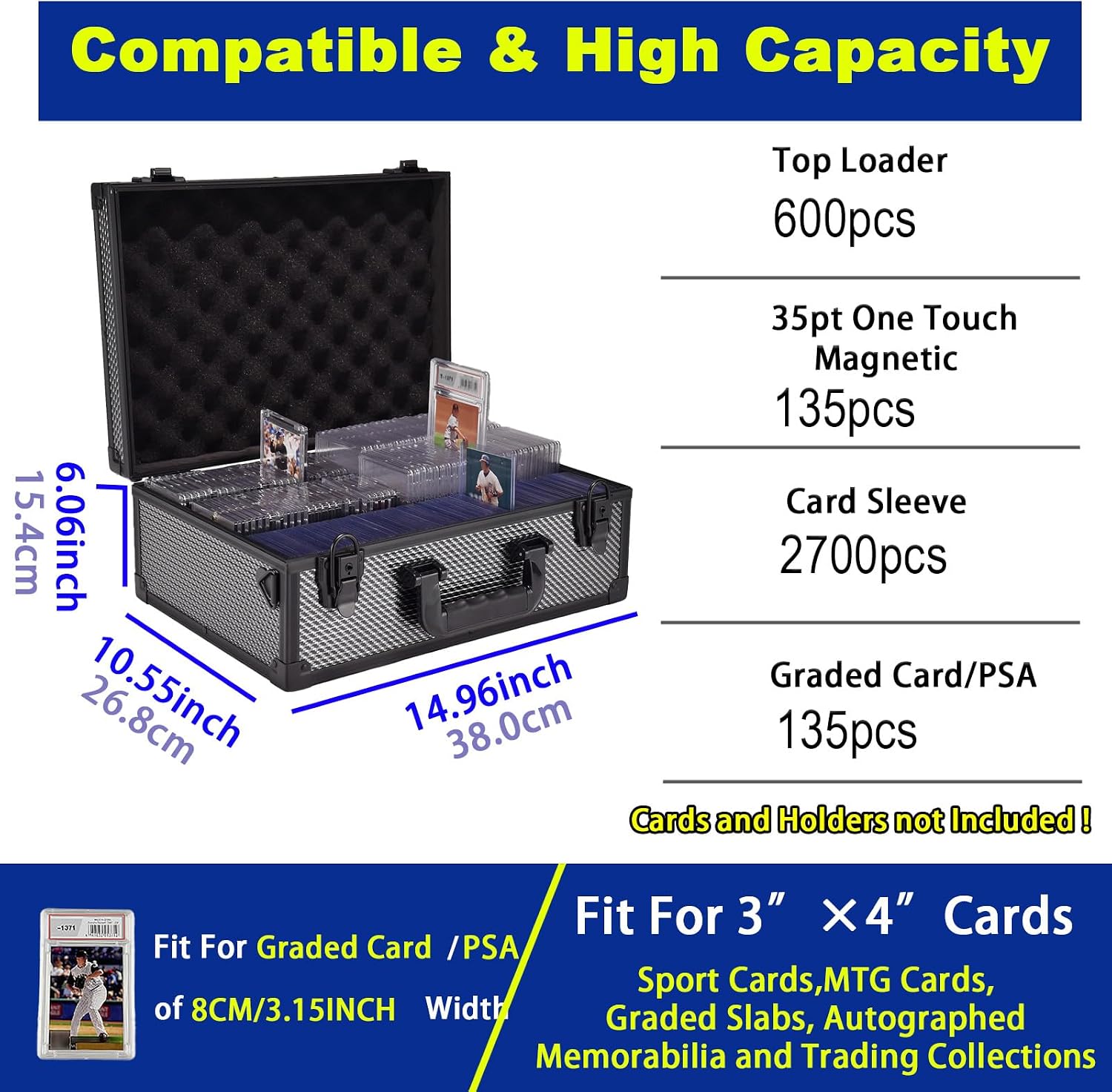 Lockable Trading Sports Card Case Storage Box Holder Organizer image 4