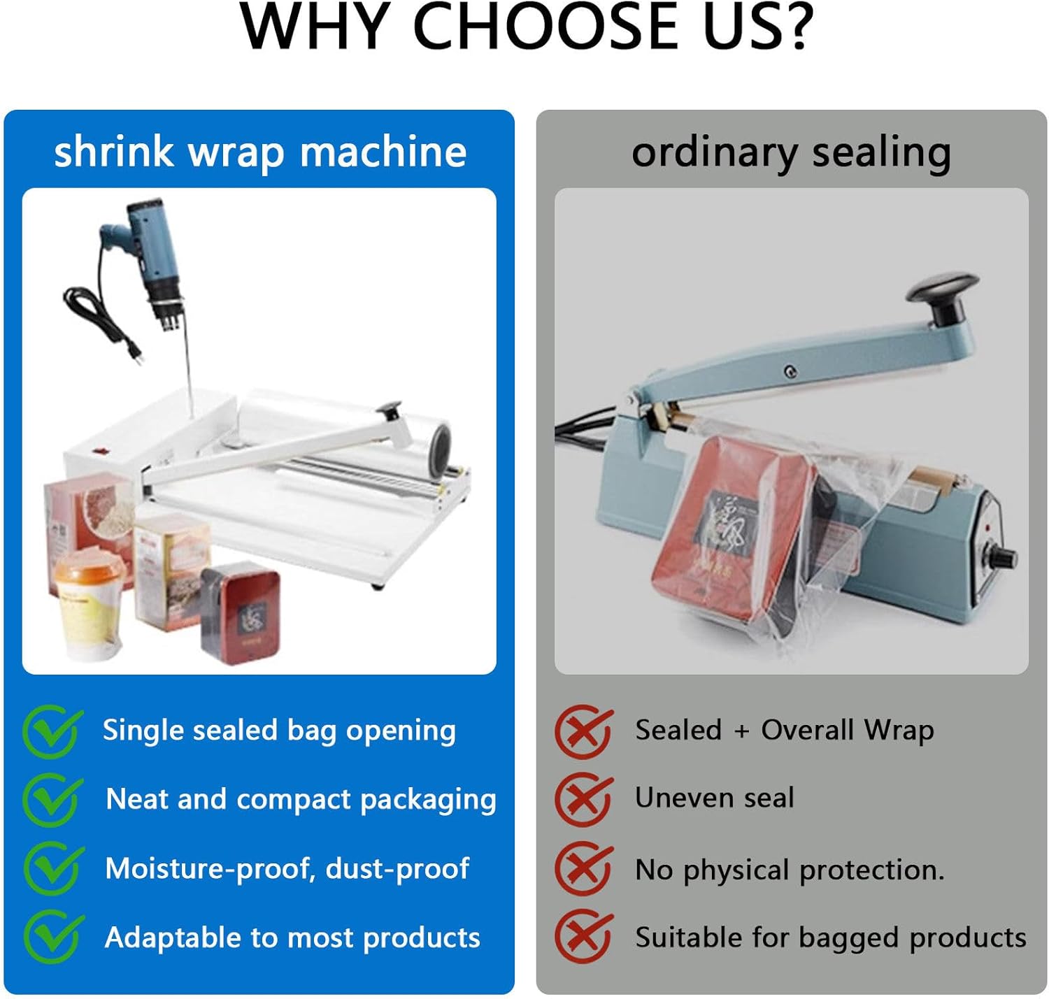 Shrink Wrapping Machine, Shrink Wrap Sealer Laminating Machine w/2000W Heat Gun, Heat Sealer Film Sealing Machine, 9 Levels Temperature Adjustmen SKA600