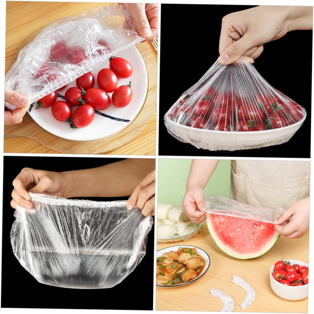 200pcs Reusable Elastic Bowl Food Storage Lids for Fresh Keeping Stretchable for Fruits Vegetables and Meats for Kitchen and Outdoor Use