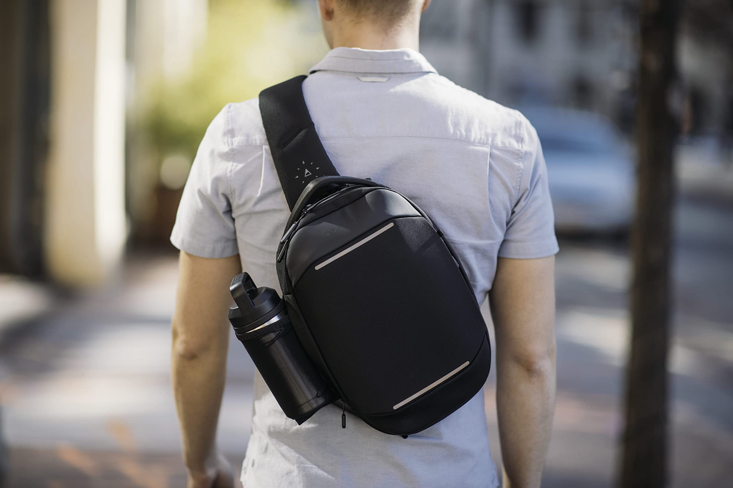 Gomatic Navigator Sling 6 L | Crossbody-Bag | Gürteltasche | Sling-Bag | Daypack | Tablet-Tasche | Umhängetasche für jeden Tag | Tagesrucksack wasserabweisend - Black