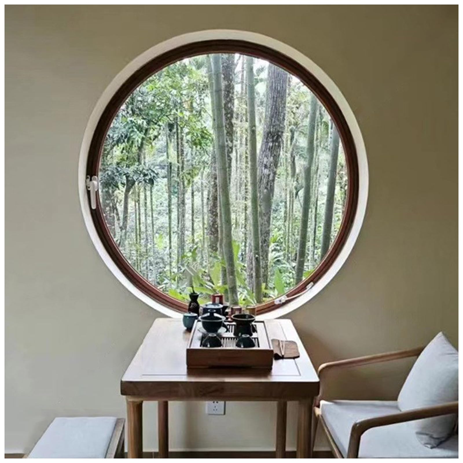 Fenêtre panoramique circulaire 360 en verre trempé pour maison mobile