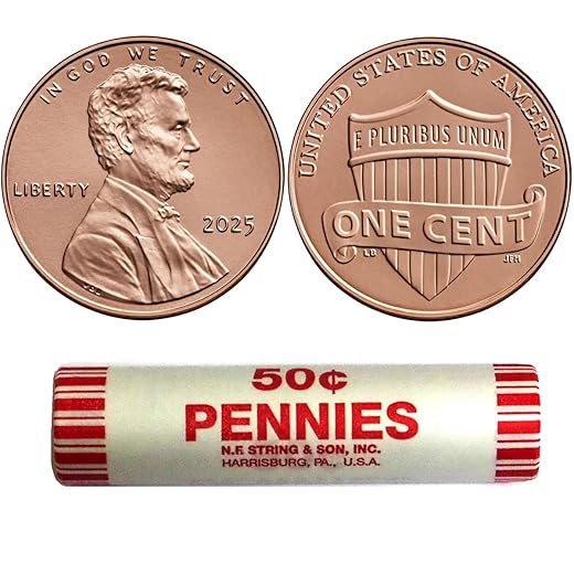 2025 P, D Cent Two Roll Set - 100 Coin Set of Union Shied Design Lincoln Uncirculated