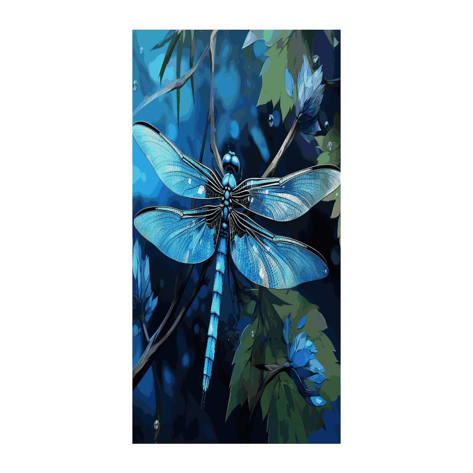 Fekiloot Style Art Blue Dragonfly Door Curtain Room Divider Curtains