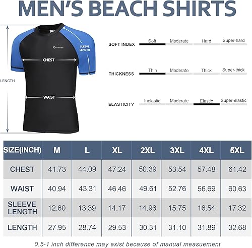 Miniatura 7 de Blutown Swim Shirts for Men UPF 50+ Rash Guard Long Sleeve Zip Up UV Protection Stretch Quick Dry Fishing Running Sun Shirts