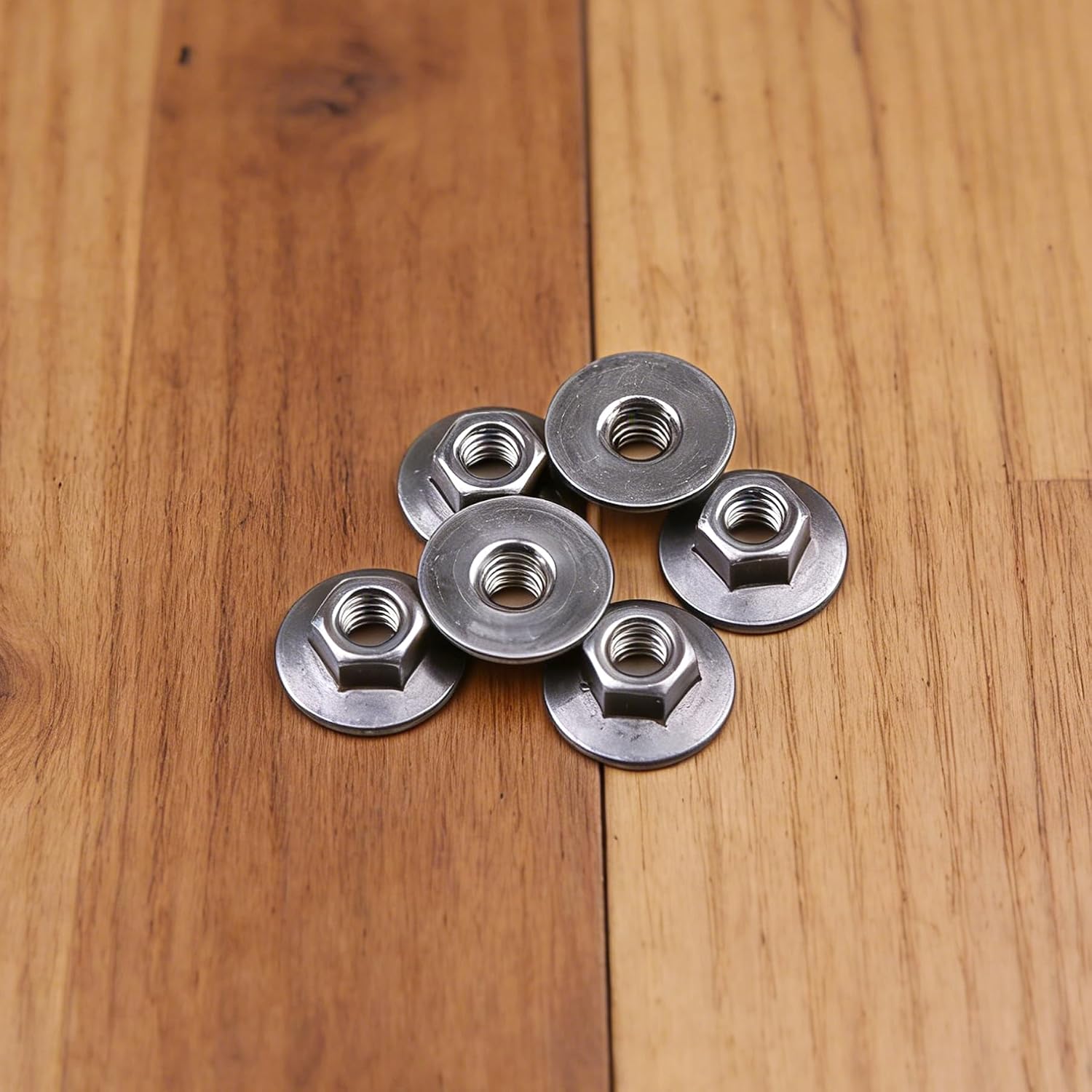 50 Pack M6-1.0 Free Spinning Washer Nuts, Hex Nut with Rotating Washer, Smooth Surface Protection, Metric Thread, Zinc Plated Steel