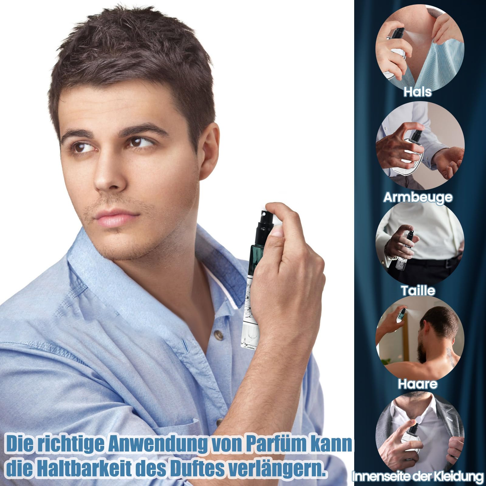 Parfüm Selber Machen Set für Herren DIY Eau de Cologne Herstellungsset mit ätherischen Ölen