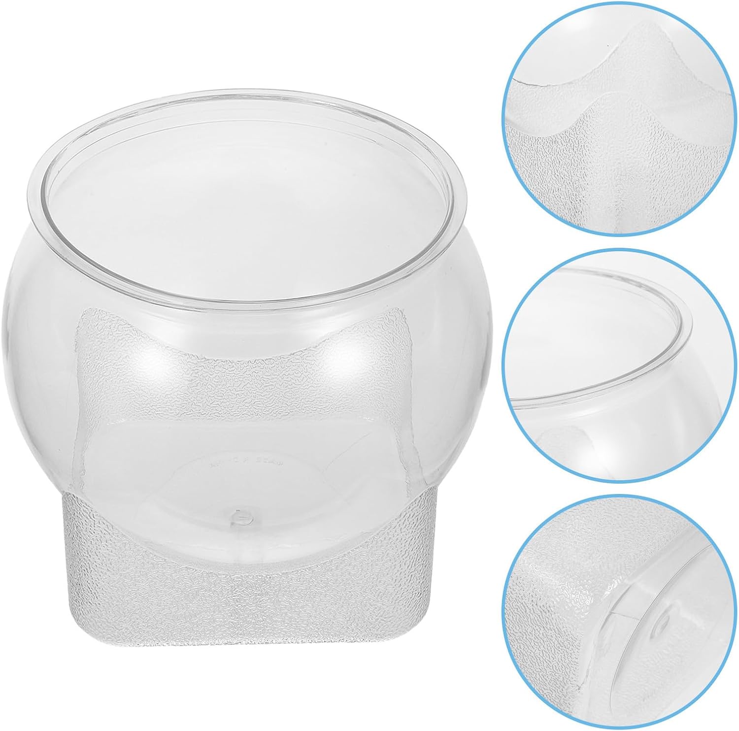 Plastic Fish Bowl Mini Aquarium for Betta Desktop Office | Glass-like Look, Easy Cleaning and Maintenance, Space-saving Multi-use