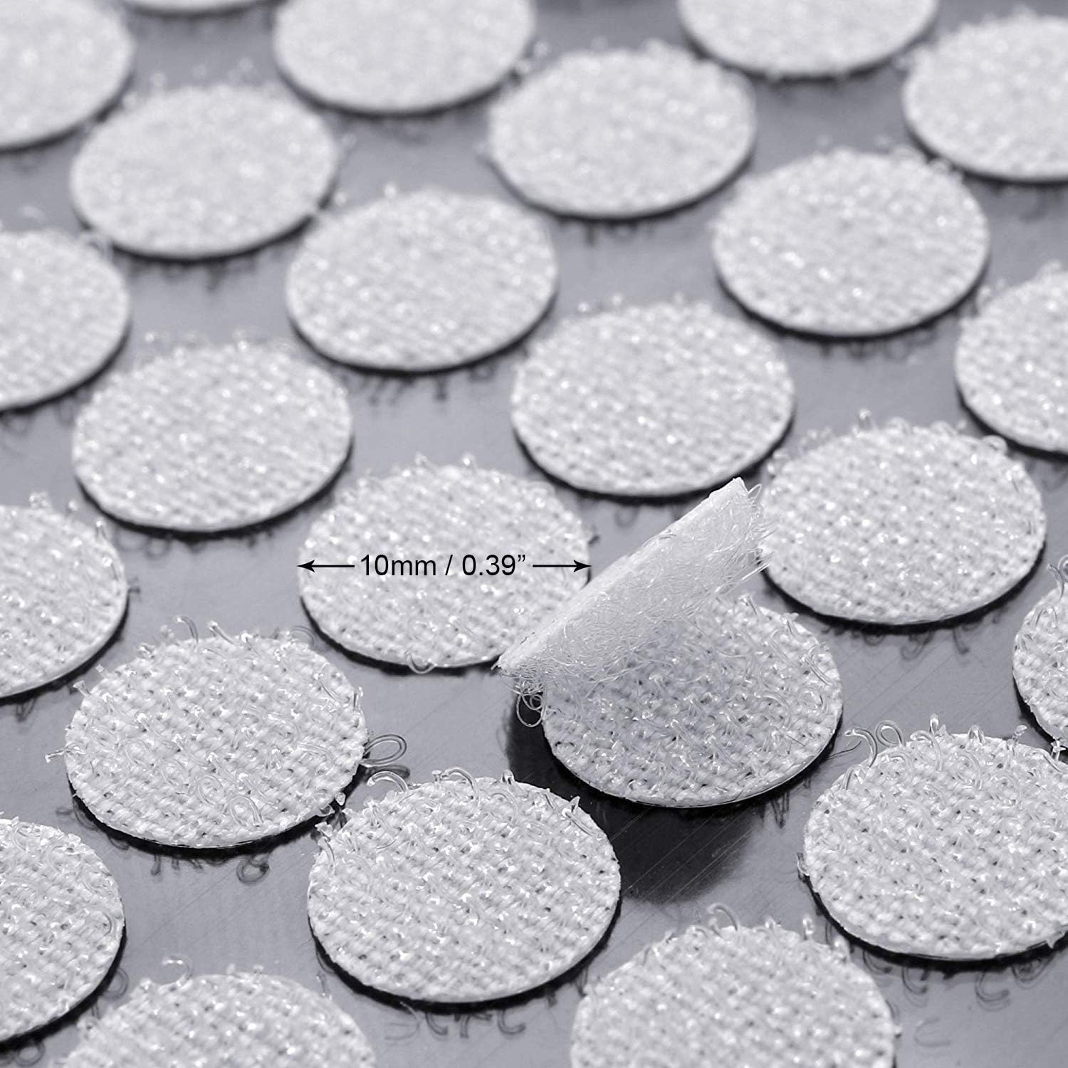 1600Pcs Sticky Back Coins 10mm/0.39” Diameter Hook & Loop Self Adhesive Dots Tapes (800 Sets) - Gtlzlz