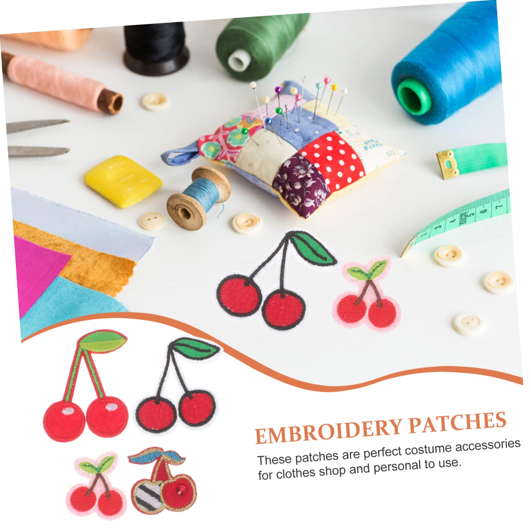 HOODANCOS 80pezzi Toppe Ricamate Ciliegie Per Abbigliamento Patches Termoadesive Per Riparazioni e Decorazioni Per Jeans Magliette e Accessori