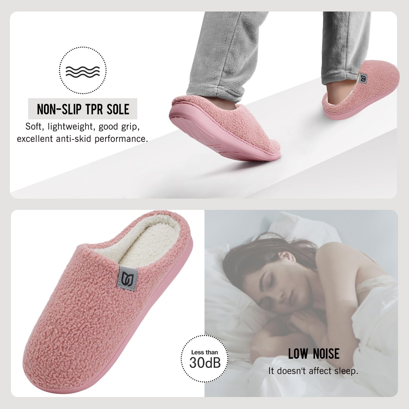 WateLves Pantofole Uomo Unisex Donna Antiscivolo Scarpe Inverno Peluche Morbido Ciabatte in Memory Foam