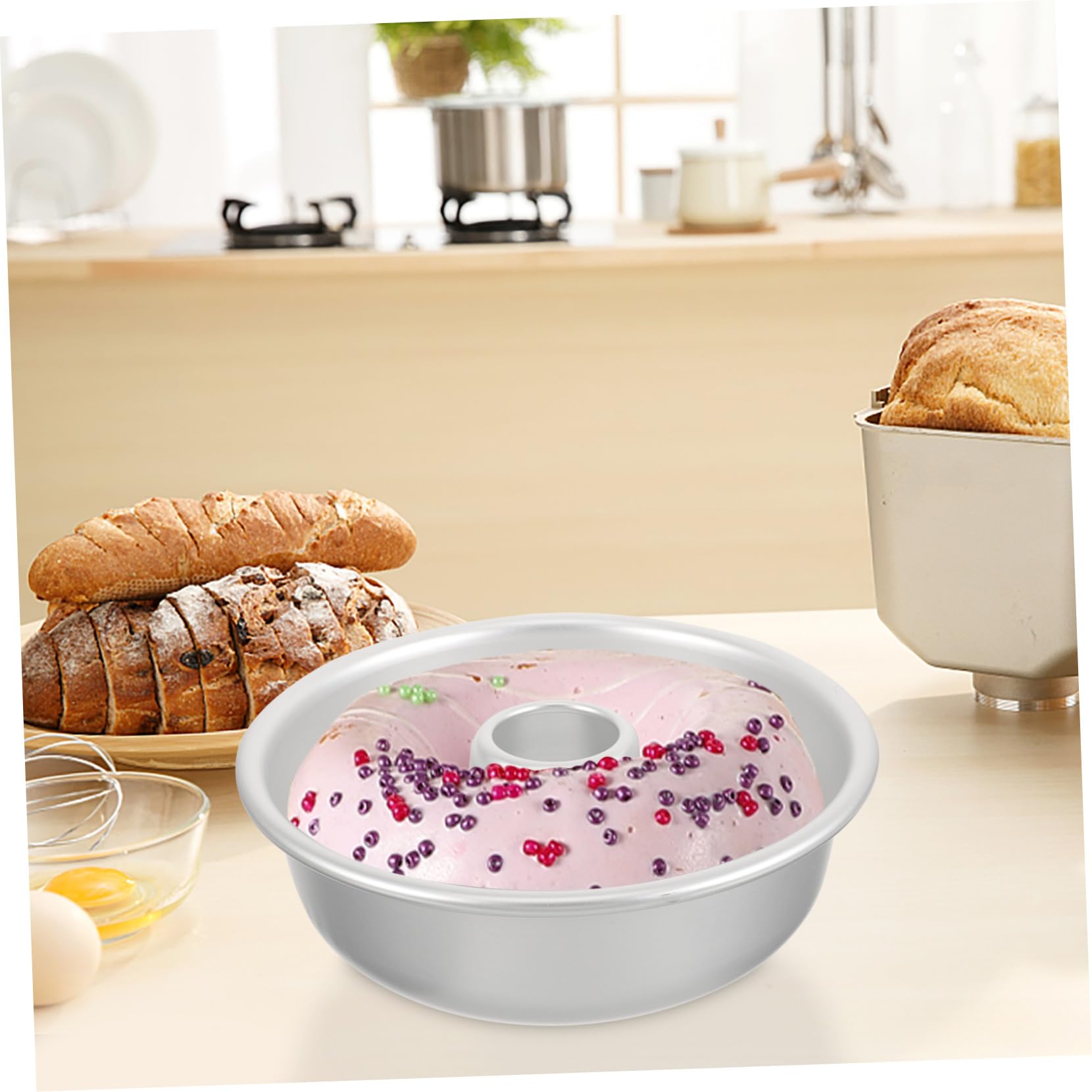 Moule à Gâteau en Alliage D'aluminium Non Adhésif pour Donuts Creux, Résistant Four, pour Pâtisserie Maison et Boulangerie Argenté
