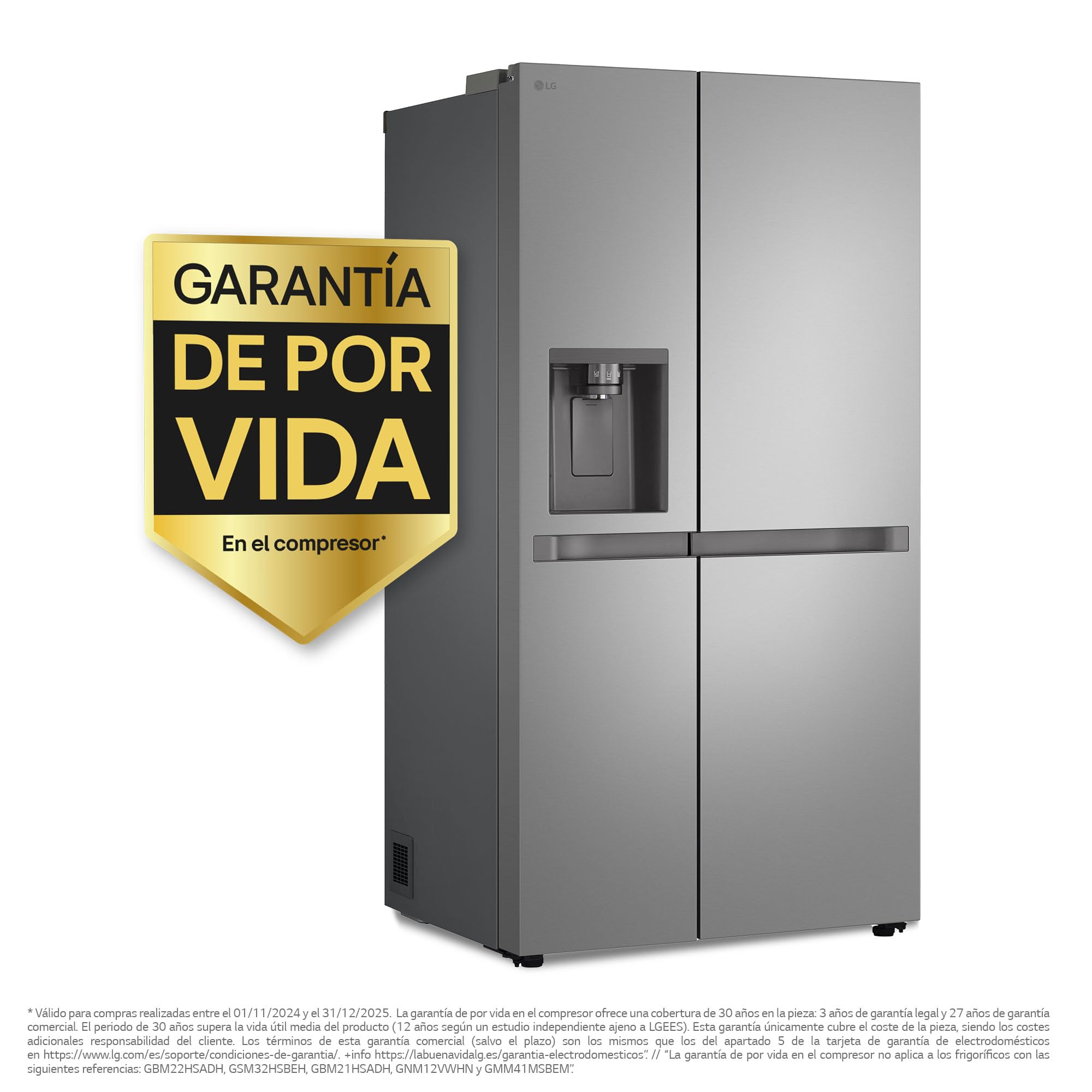 LG GSLC40PYPE - Frigorífico Side by Side, Serie 400, Clasificación E, 641 L, Inox Anihuellas