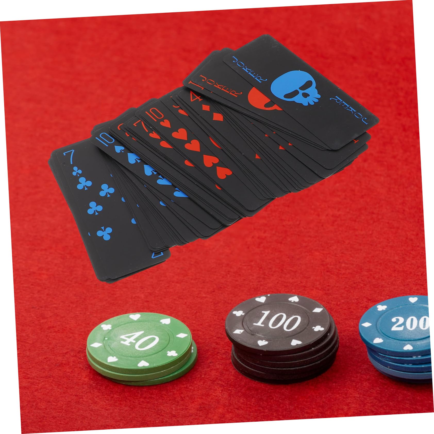Hemobllo wasserdichte Spielkarten Mit Totenkopf-Motiv Aus Schwarzem PVC Kreatives Kartenspiel Für Erwachsene Für Halloween Und Besondere Anlässe