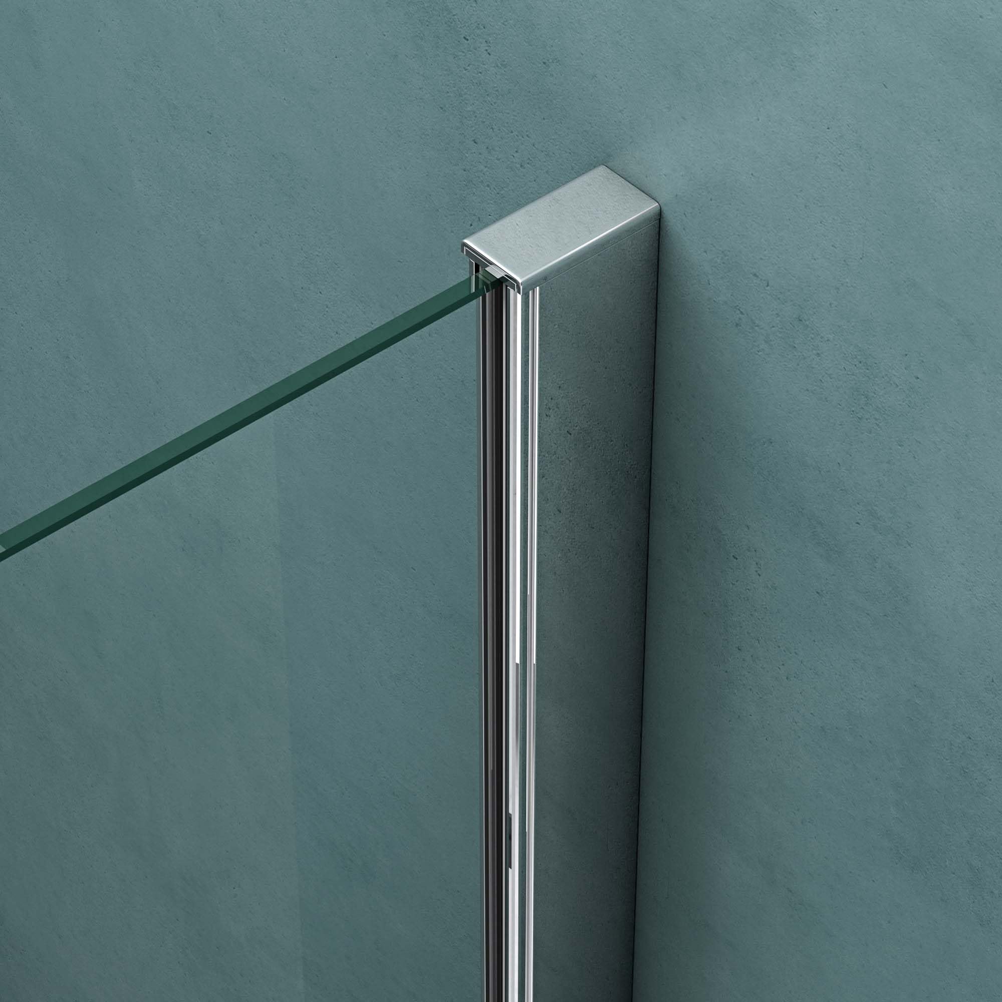 Mai & Mai cabine de douche en quart de cercle pentagonal en angle 80x80cm avec une porte verre transparent de 8mm easy clean Rav08K