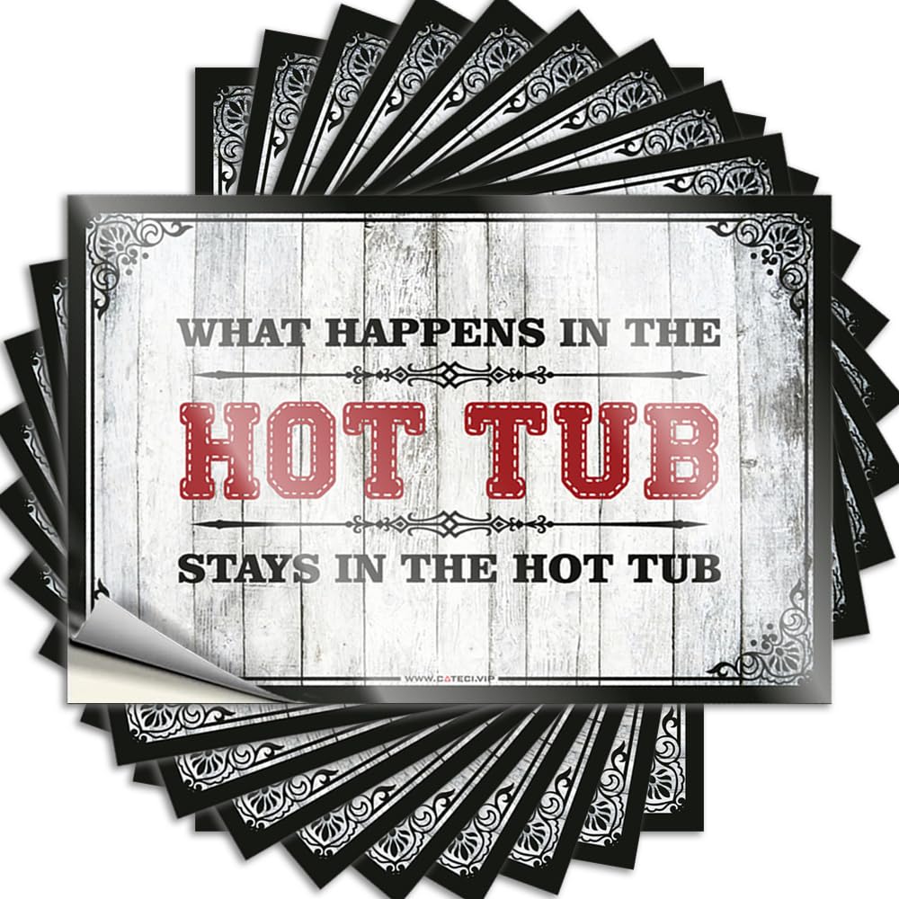 JNBT Funny Labels Tumbler Waterproof Peel & Stick/What Happens In The Hot Tub Stays Vet Med - Cup Stickers For Tumblers
