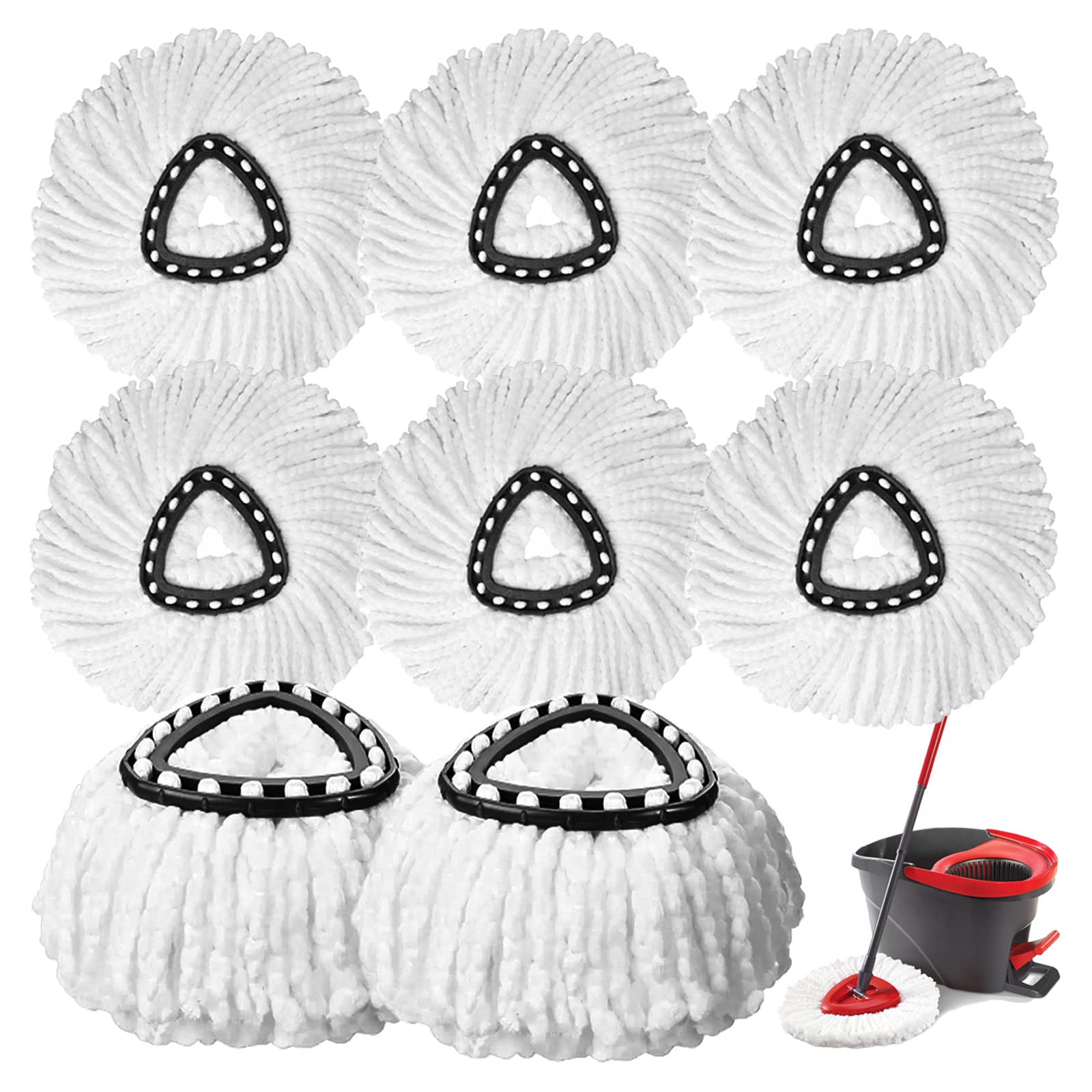 10-Pack Spin Mop Replacement Heads - 100% Microfiber, Triangle Refills For Easy Wring Buckets - View #4