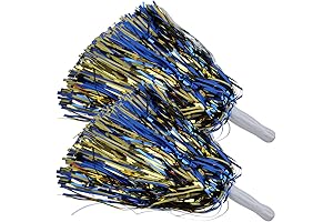 Extra Fluffy Metallic Dame Pom Cheerleading Poms (Royal Blue/Gold)