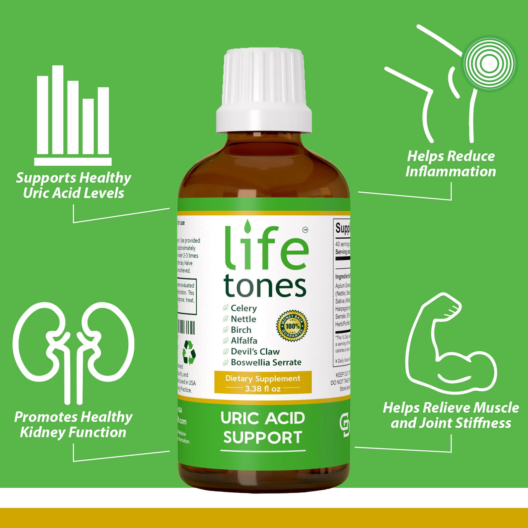 Lifetones Uric Acid Support Liquid Uric Acid Cleanse for Highest