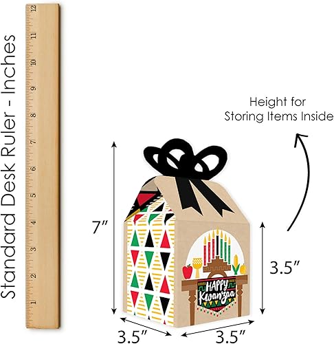 Miniatura 6 de Big Dot of Happiness Happy Kwanzaa - Cajas de regalo cuadradas - Cajas de lazo navideñas African Heritage - Juego de 12