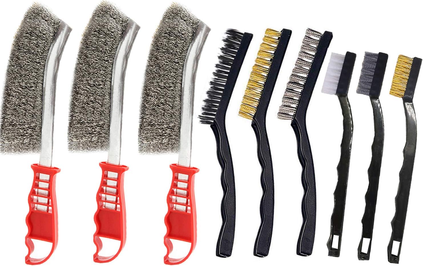 FOGAWA 12 Stück Drahtbürste Set, Mini Drahtbürste aus Messing Edelstahl