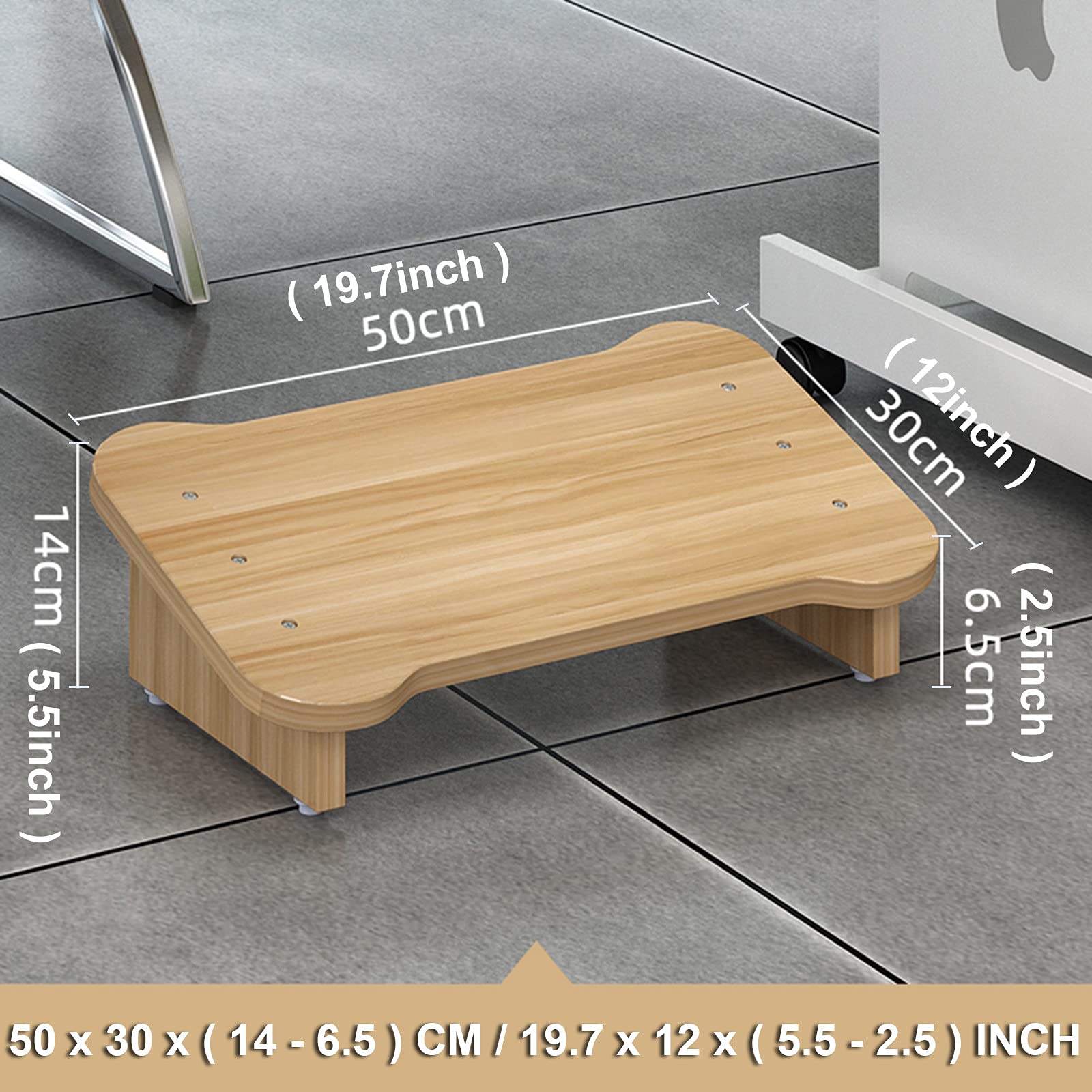 Poggiapiedi Inclinazione Legna sotto Il Poggiapiedi della Scrivania per Sedie per La Casa E L'Ufficio, Supporto Ergonomico Portatile per La Postura di Seduta Sgabello, Divano