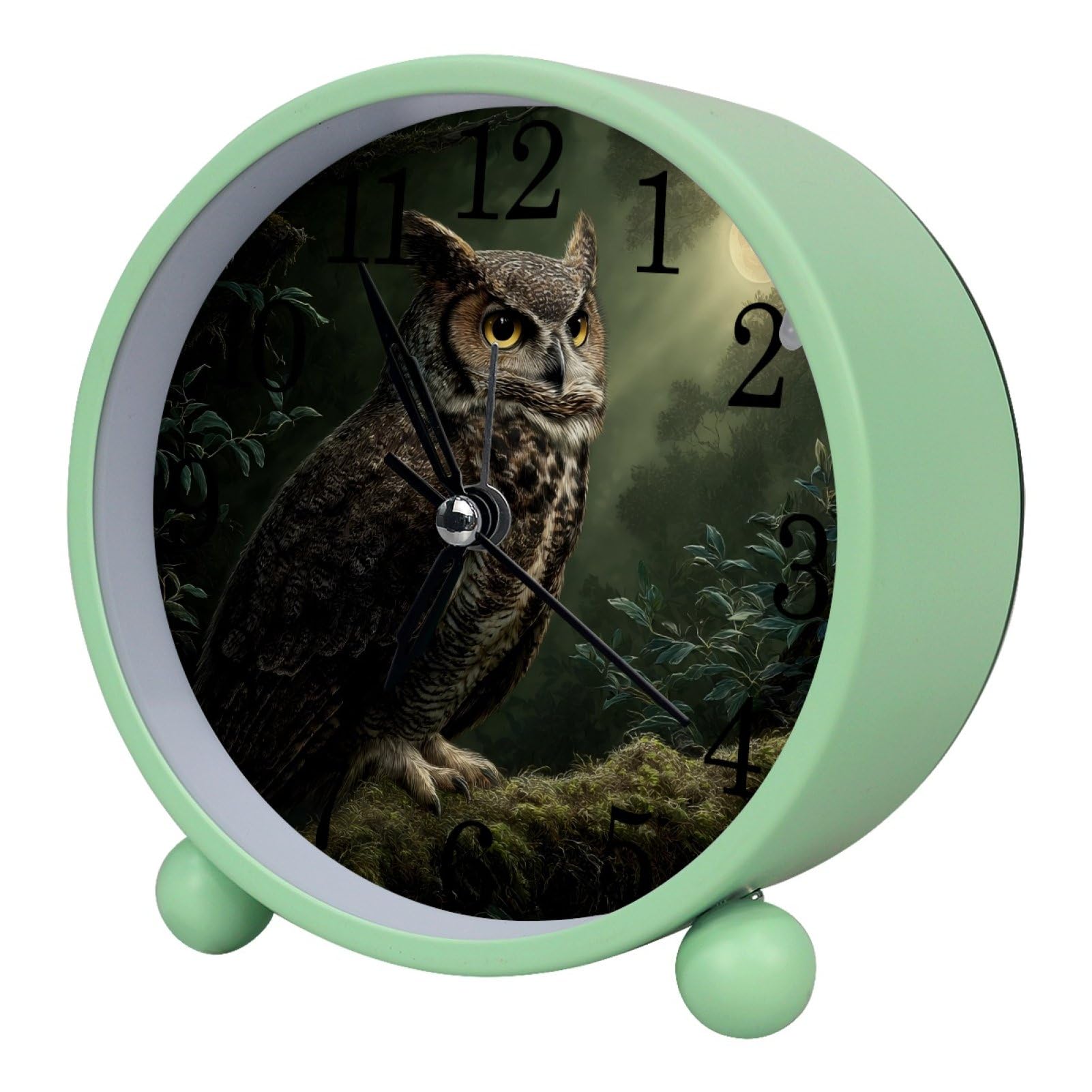 etoenbrc 10.9" Alarm Clock for Kid,Small Battery Operated Clock, Slient Plastic Table Clock for Living Room Decor,Bedroom,Office, Owl