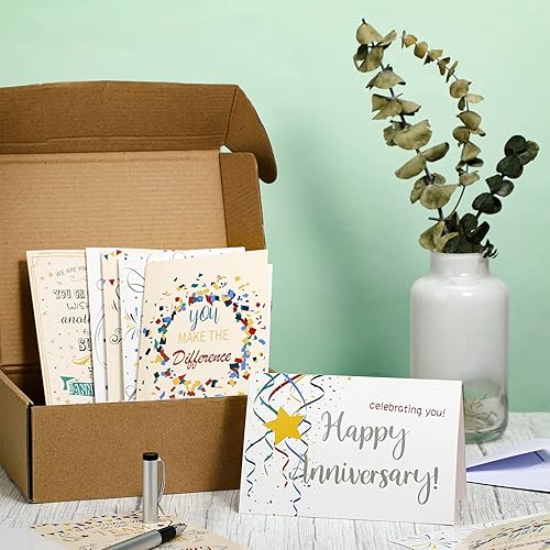 Miniatura 3 de 36 juegos de tarjetas de aniversario de trabajo tarjetas de felicitación de empleados con sobres tarjeta de aniversario de negocios tarjeta de
