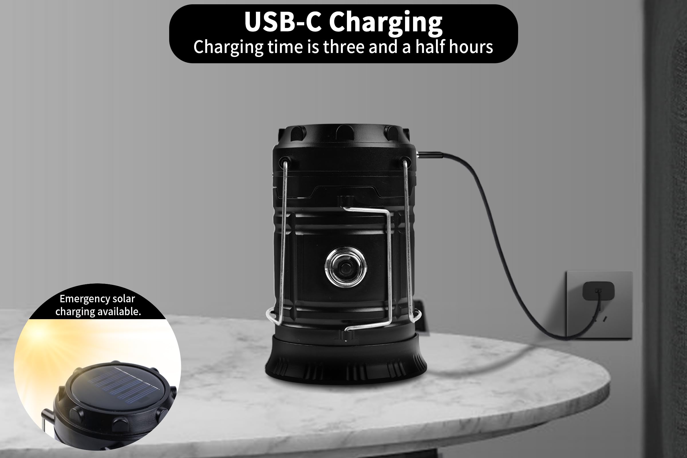 KunHe Confezione da 12 lanterne da campeggio a LED pieghevoli portatili da 1800 mAh, leggere, impermeabili, ricaricabili tramite USB, kit per torcia elettrica per interni ed esterni, luce di emergenza