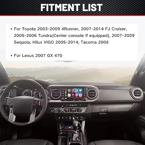 Miniatura 2 de RED WOLF Adaptador de enchufe USB macho a hembra de 15.7 x 7.9 para Toyota 2003-2006 Hilux Vigo 4Runner Montaje empotrado Cuadrado USB Panel de