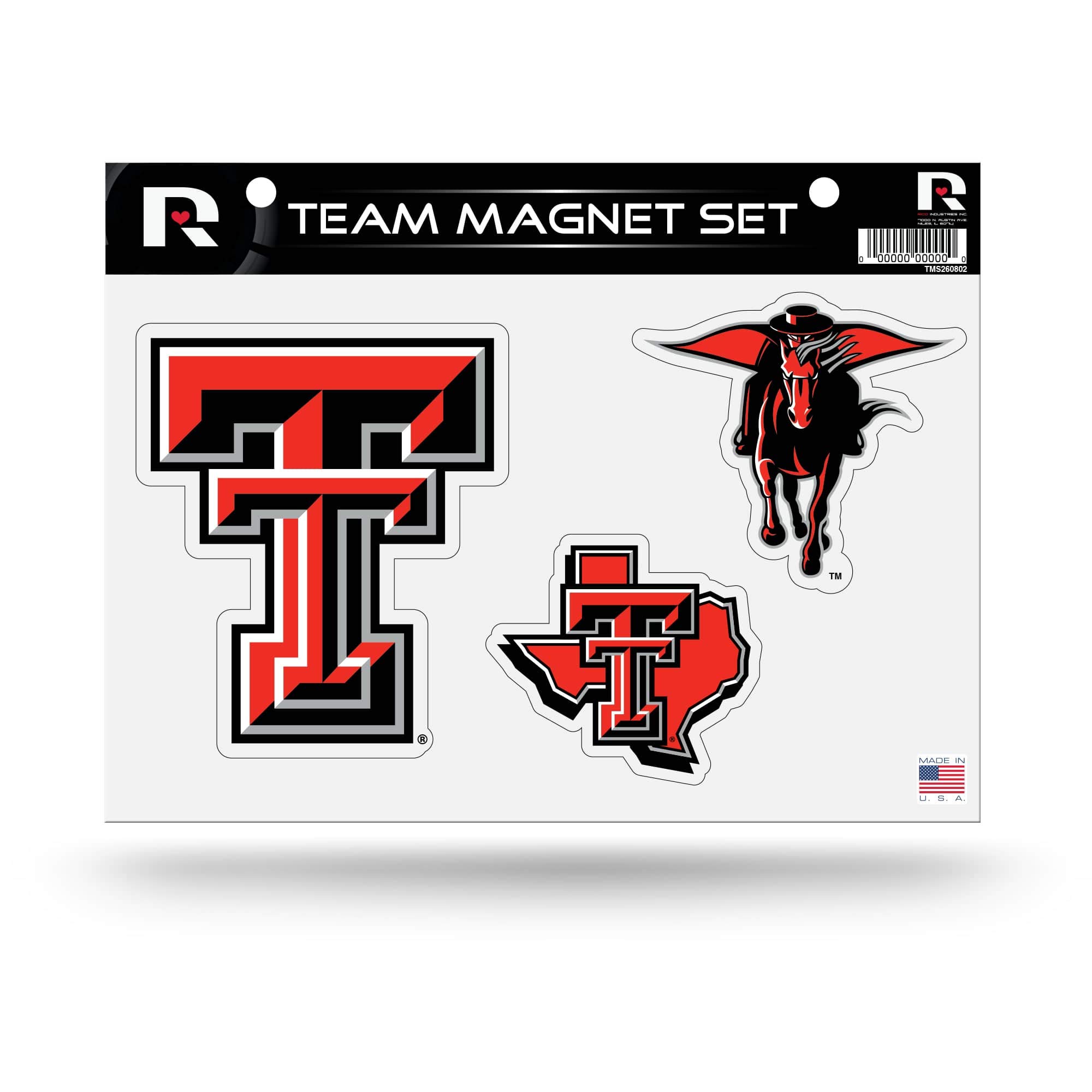 Feuille magnétique NCAA Texas Tech Rico pour décoration de support sportif