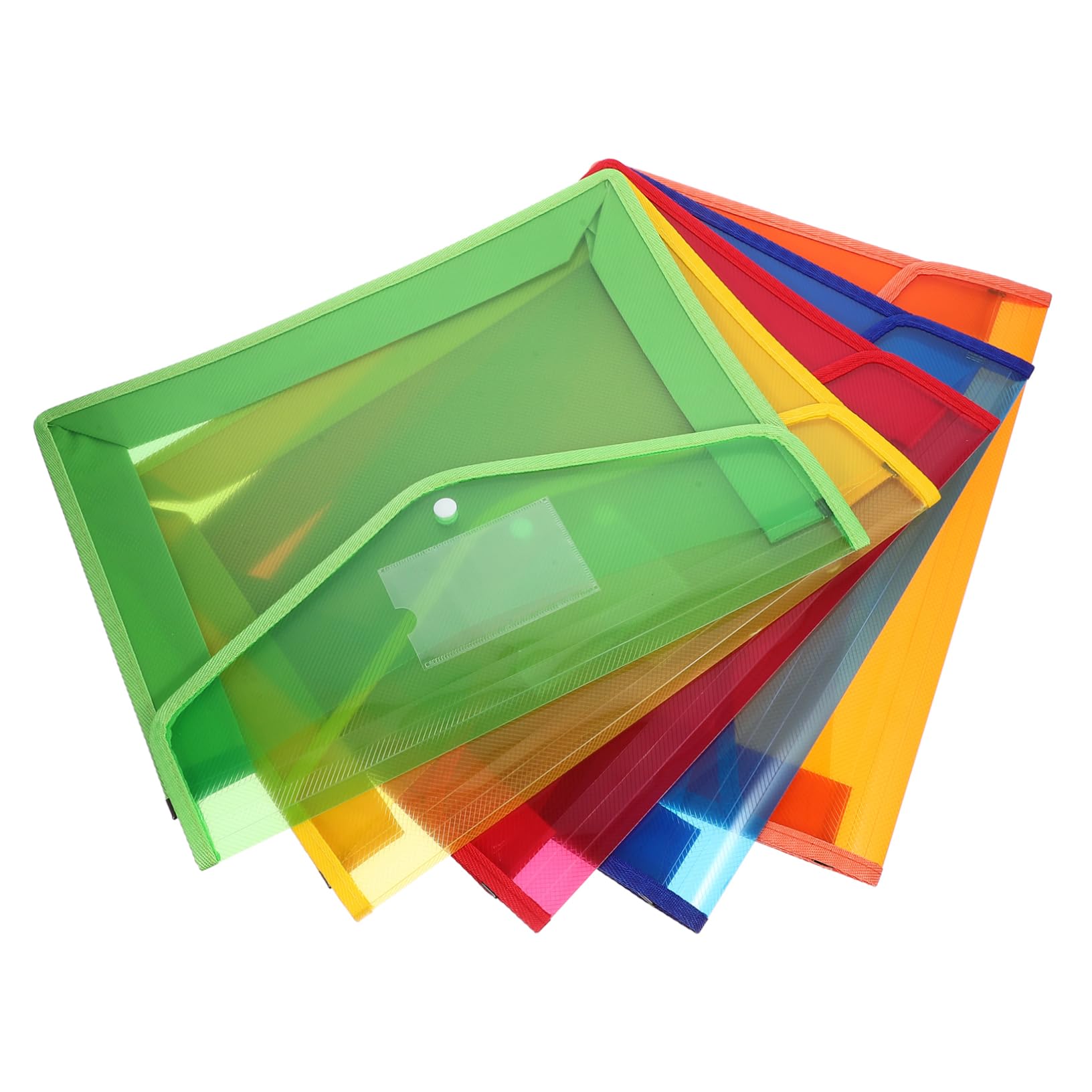 NUOBESTY Cartella Portadocumenti A4 Da 5 Pezzi Con Bottone Automatico Borsa Portaoggetti in Plastica Per Ufficio Organizer Per Documenti
